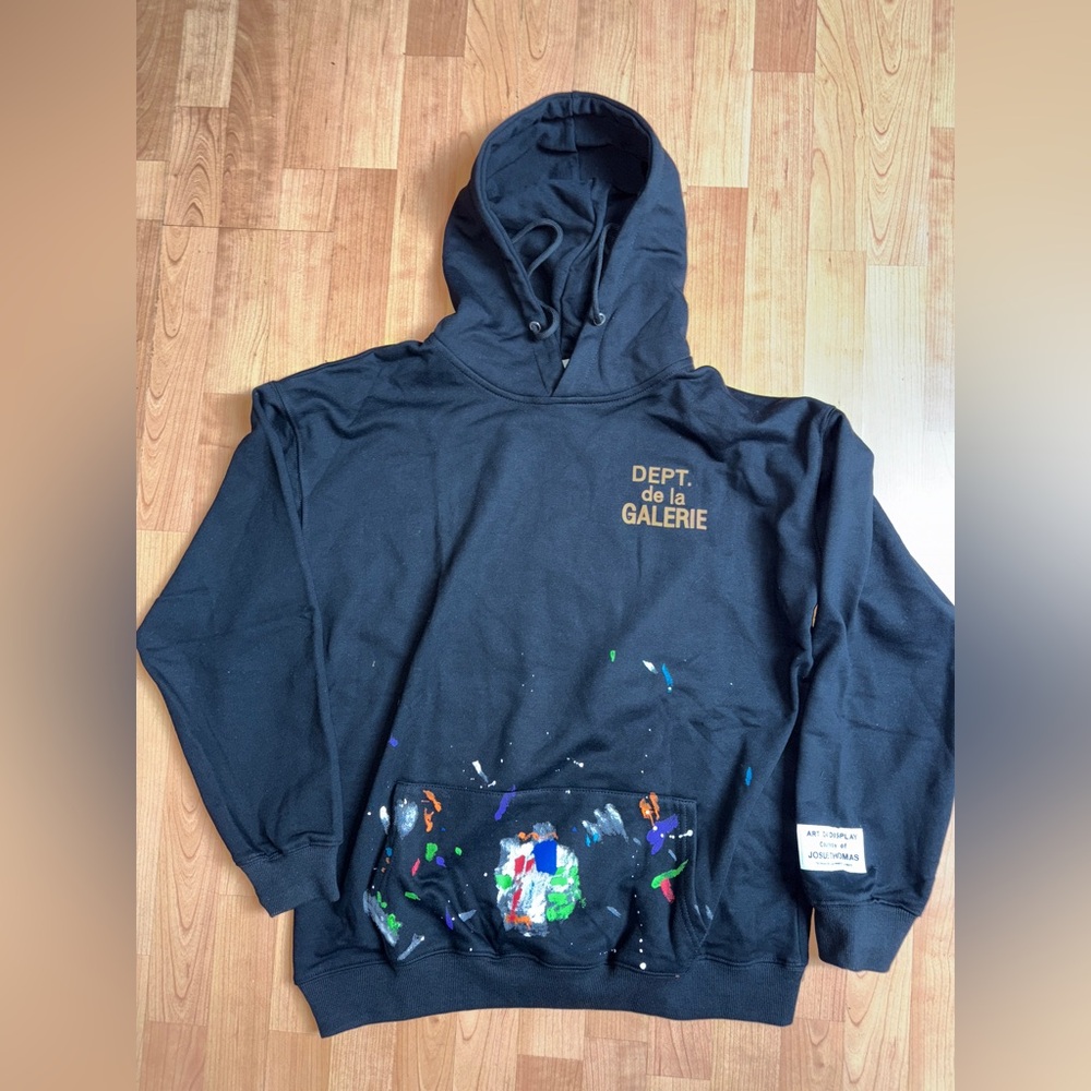 Gallery Dept Black Paint Splatter Hoodie